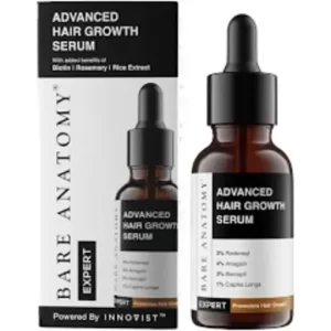 Bare Anatomy Advanced Hair Growth Serum 3% Redensyl + 4% Anagain + 3% Baicapil + 1% Capilia Longa, Rosemary, Biotin & Rice Extract Hair growth & Hair fall control serum for Women & Men 30mL
